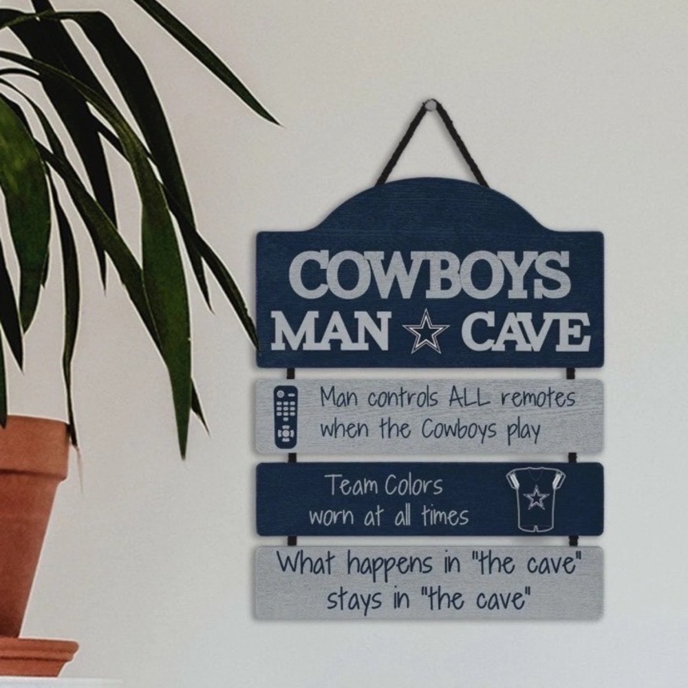 FOCO‎ Dallas Cowboys Man Cave Sign 14x12 Navy Blue Wood NFL Decor NWT